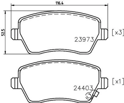 Колодки гальмівні дискові передние Nissan Micra, Note 1.2, 1.5 (06-)/Suzuki Splash, Swift 1.2, 1.3, 1.5 (05-)  NISSHINBO Nisshinbo NP9004
