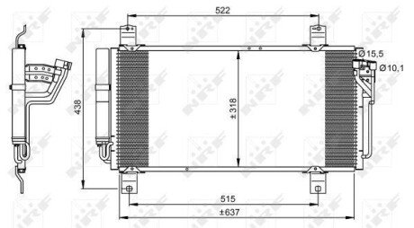 Конденсатор кондиціонера MAZDA 6 08- NRF 35949