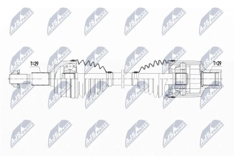 Піввісь переднього моста NTY NPWCH066