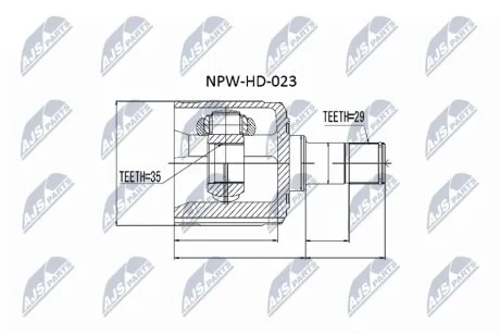 Шрус піввісі NTY NPWHD023