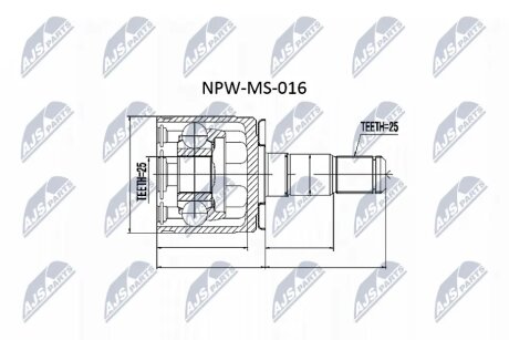 Шрус NTY NPWMS016