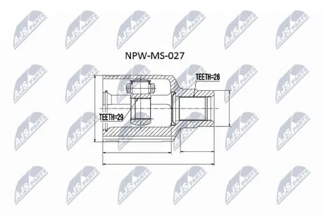 Шрус піввісі NTY NPWMS027