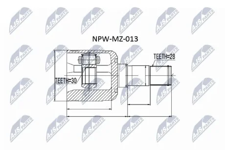 Шрус піввісі NTY NPWMZ013