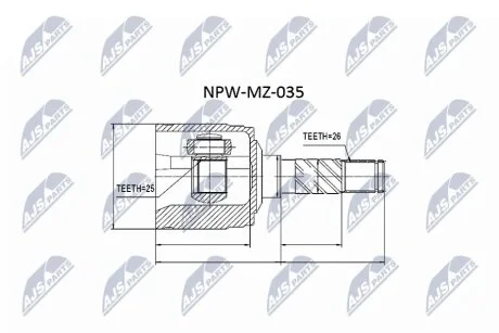 Шрус піввісі NTY NPWMZ035