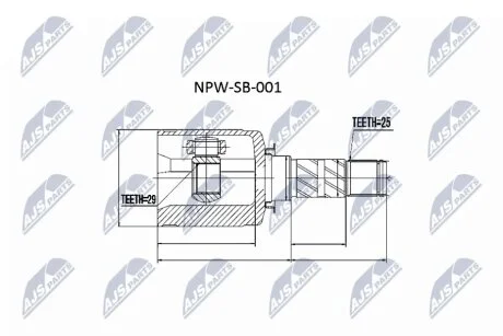 Шрус піввісі NTY NPWSB001