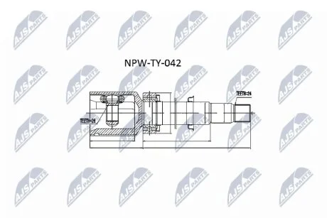 Шрус піввісі NTY NPWTY042
