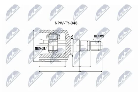 Шрус піввісі NTY NPWTY048