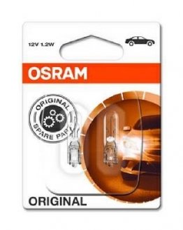 (к/т 2 шт) Автолампа (1,2W 12V W2X4,6D) OSRAM 2721-02B (фото 1)