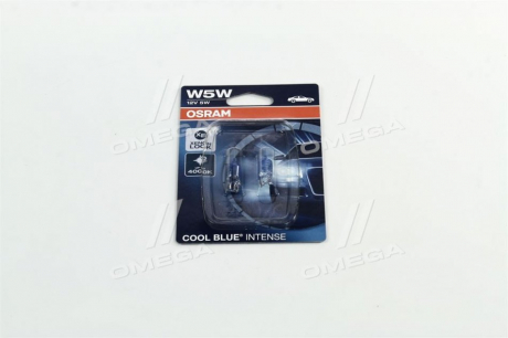 Лампа допоміжн. освітлення W5w 12v 5w W2.1x9.5d Cool Blue Intense (2 шт) blister OSRAM 2825HCBI-02B (фото 1)
