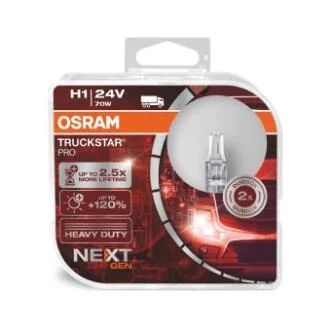 Лампа автомобильная галогенная H1 24V 70W P14.5s Truckstar Pro OSRAM 64155TSP-HCB