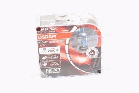 Лампа фарна H11 12V 55W PGJ19-2 NIGHT BREAKER LASER next generation (+150).(вир-во) OSRAM 64211NL-HCB (фото 1)