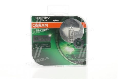 Лампа фарна H11 12V 55W PGJ19-2 OSRAM 64211ULT-HCB-DUO