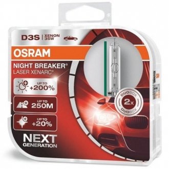 Лампа ксенонова D3S XENARC NIGHT BREAKER LASER 42В, 35Вт, PK32d-5 (+200) комп. OSRAM 66340XNL-HCB (фото 1)