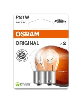 Лампа допоміжн. освітлення Р21W 12V 21W ВА15s (2 шт) blister eco-упаковка (вир-во) OSRAM 7506-2BL