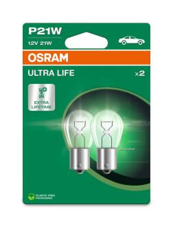 Лампа розжарювання P21W 12V 21W BA15s Ultra Life (компл.) OSRAM 7506ULT-2BL