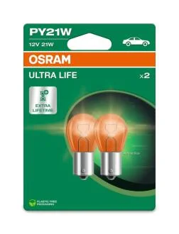 Лампа розжарювання PY21W 12V 21W BAU15s Ultra Life (компл.) (вир-во) OSRAM 7507ULT-2BL