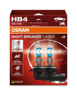 Автолампа HB4 12V 51W P22D (к/т 2 шт) OSRAM 9006NL-2HB (фото 1)