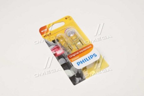 Лампа накалу W21W 12V W3x16q 2шт bliste VISION (вир-во) PHILIPS 12065B2