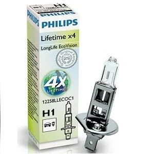 Лампа накалу H1 12V 55W P14,5s LongerLife Ecovision (вир-во Philips) PHILIPS 12258LLECOC1