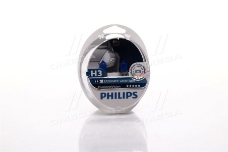 Лампа накалу H3 12V 55W PK22s Diamond Vision 5000K PHILIPS 12336DVS2