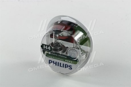 Лампа накалу H4 12V 60/55W P43t-38 LongerLife Ecovision (вир-во) PHILIPS 12342LLECOS2 (фото 1)