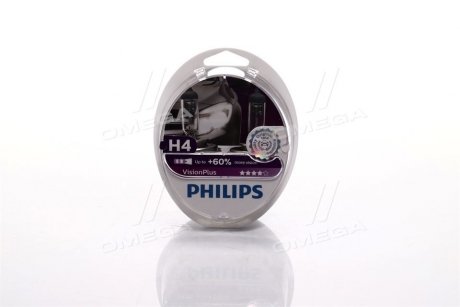 Лампа розжарювання H4visionplus12v 60/55w P43t-38(вир-во) PHILIPS 12342VPS2