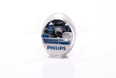 Лампа накалювання WhiteVision ULTRA +60 (4200K) (компл) (вир-во) PHILIPS 12342WVUSM