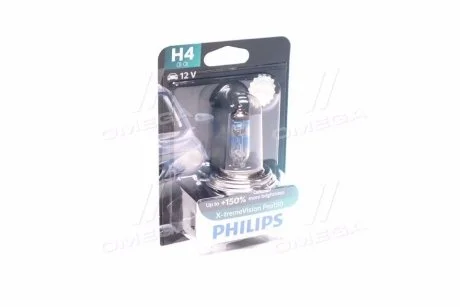 Лампа накалу H4 X-tremeVision Pro150 +150 12V 60/55W P43t-38 (вир-во Philips) PHILIPS 12342XVPB1