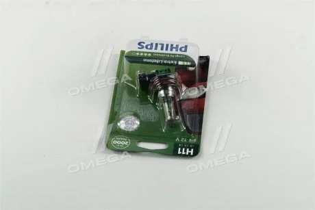 Лампа розжарювання H11 12V 55W PGJ19-2 LongerLife Ecovision 1шт blister (вир-во Philips) PHILIPS 12362LLECOB1