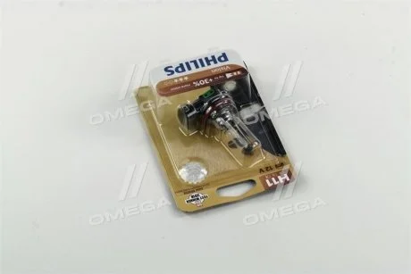 Лампа розжарювання H11 12V 55W PGJ19-2 Vision +30 1шт blister (вир-во Philips) PHILIPS 12362PRB1