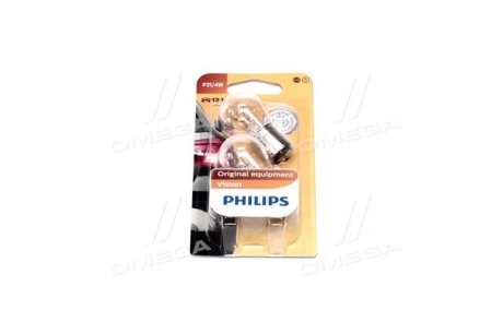 Лампа накалу P21/4W 12V BAZ15d 2шт blister (вир-во) PHILIPS 12594B2