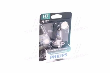 Лампа розжарювання H7 X-tremeVision Pro150 +150 12V 55W PX26d (вир-во Philips) PHILIPS 12972XVPB1