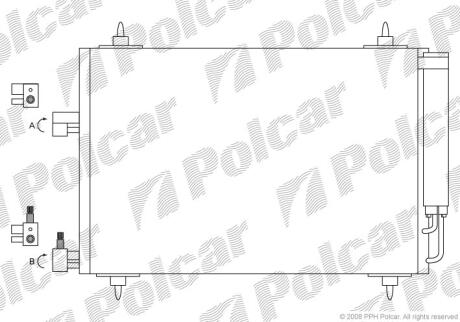 Радіатори кондиціонера CITROEN C5, 02- Polcar 2332K8C1