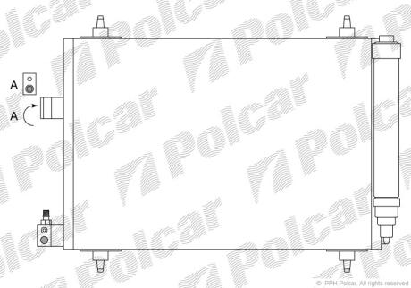 Радіатори кондиціонера P407,04-/C5 04- Polcar 5748K8C1