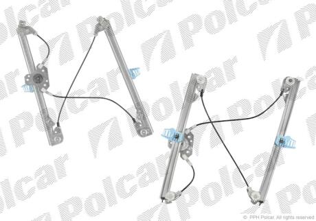 Склопідйомник електричний без електромотора REN. MEGANE II, 03- Polcar 6012PSG5
