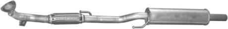 Глушник алюм. сталь, середн. частина VW FOX 1.2i (05-11) POLMOSTROW 30.80