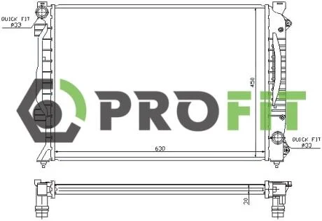 Фото 1 - радіатор охолоджування PROFIT 1740-0026 Радіатор охолоджування PROFIT 1740-0026 (фото 1)