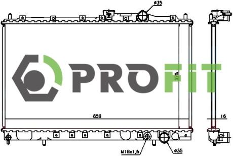 Фото радіатор охолоджування PROFIT 1740-0289 Радіатор охолоджування PROFIT 1740-0289