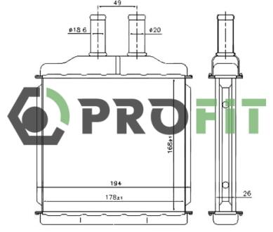 Радіатор пічки Лачетті PROFIT 1760-0101
