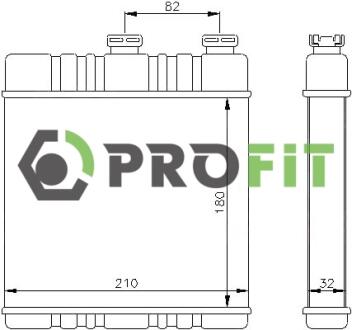 Радіатор пічки PROFIT 1760-0382