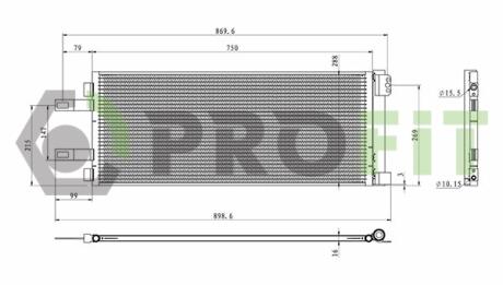 Конденсер кондиціонера PROFIT 1770-0554