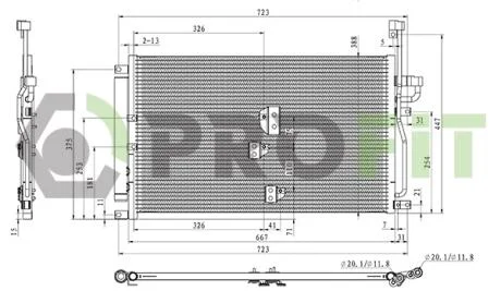 Конденсер кондиціонера PROFIT 1770-0555