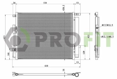 Конденсер кондиціонера PROFIT 1770-0579