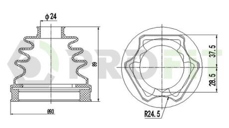 Фото пильник ШРКШ гумовий + змазка PROFIT 2710-0019 XLB Пильник ШРКШ гумовий + змазка PROFIT 2710-0019 XLB