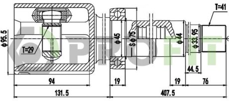 ШРКШ зі змазкою в комплекті PROFIT 2810-2058