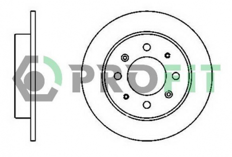Диск тормозной задний Cerato 06- PROFIT 5010-1541 (фото 1)