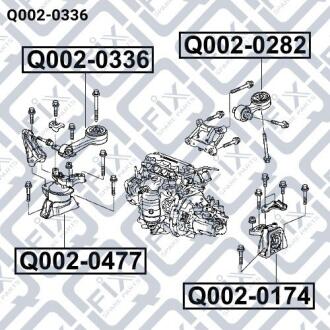 Подушка двигуна передня акпп Q-FIX Q0020336