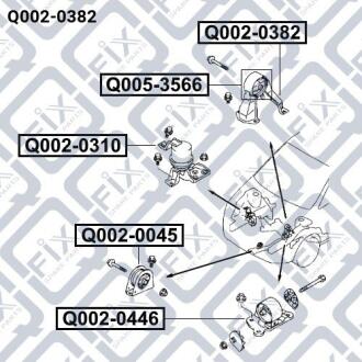 Подушка двигуна задня акпп Q-FIX Q0020382