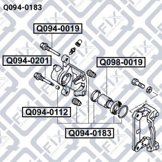 Ремкомплект супорта гальмівного заднього Mitsubishi Pajero II V14W-V55W 1991-2004 Q-FIX Q0940183