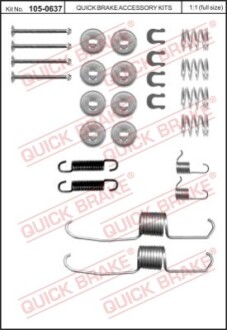 Комплект пружинок колодок стояночного гальма QUICK BRAKE 105-0637 (фото 1)